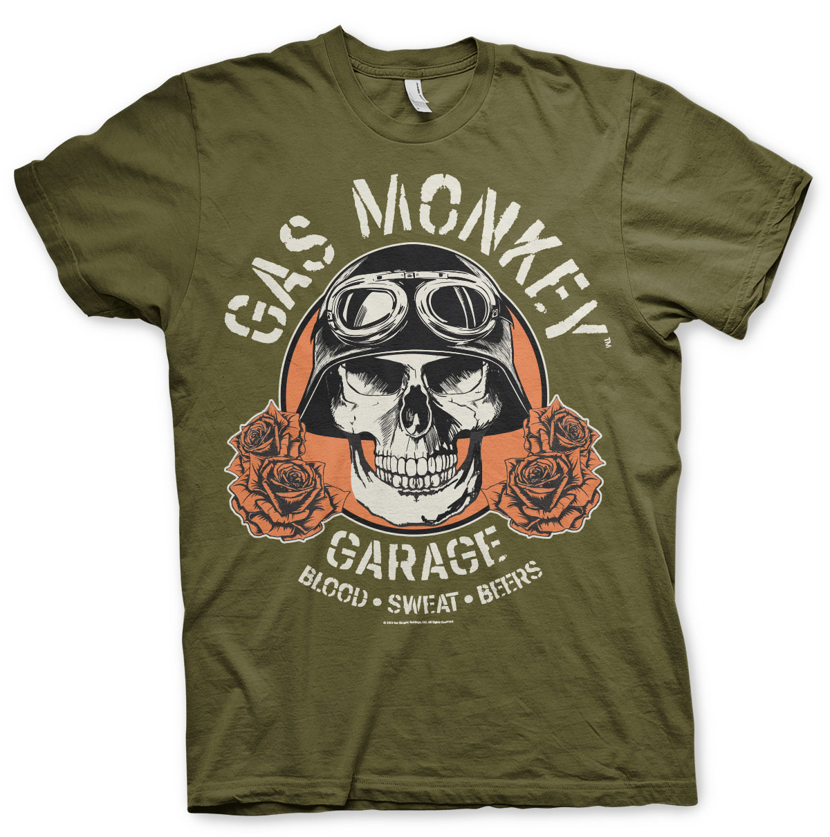 Gas Monkey Garage Baseball Shirt Skull Logo new Official Mens 3/4 Sleeve
