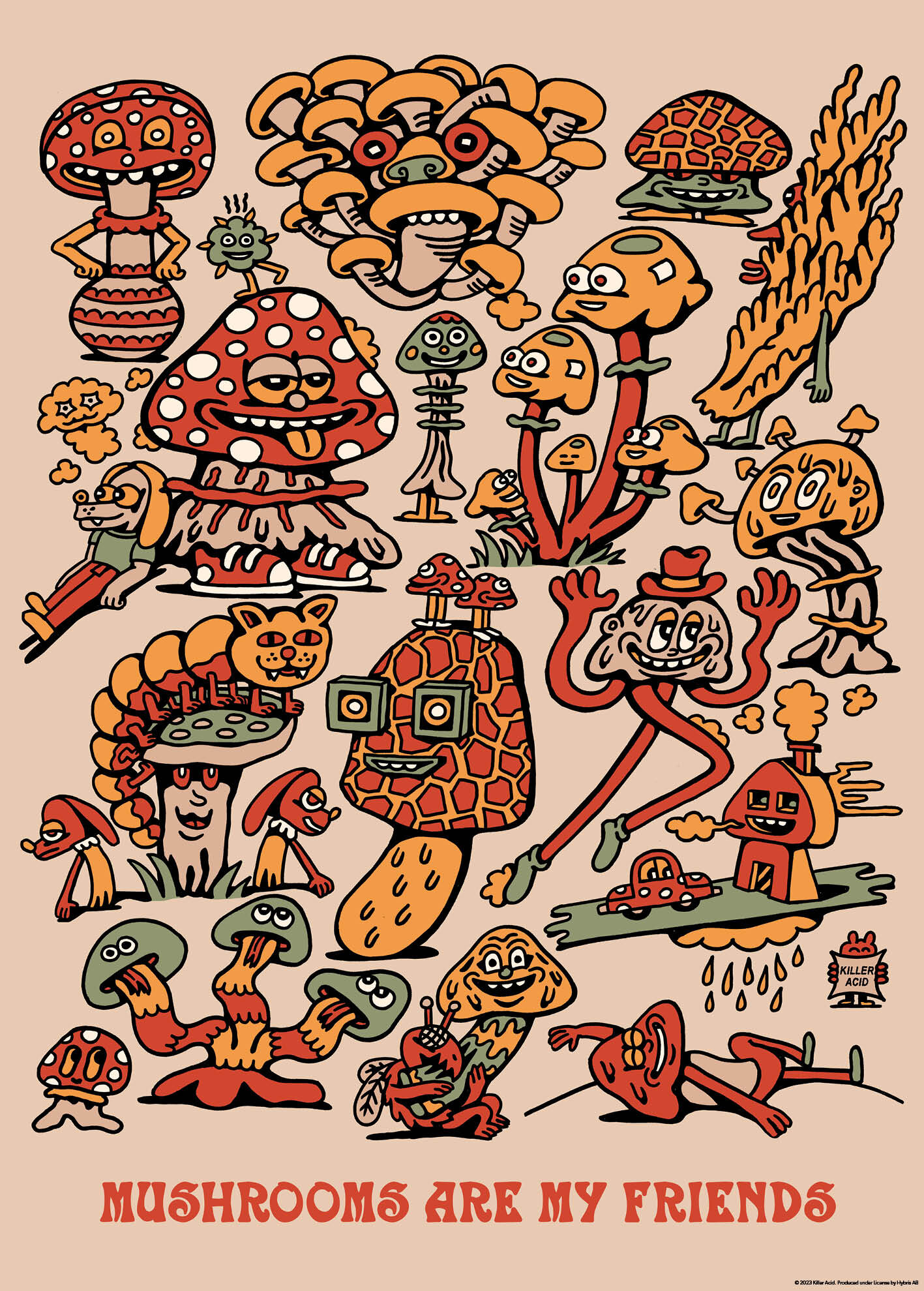 Killer Acid - Mushroom Friends Poster