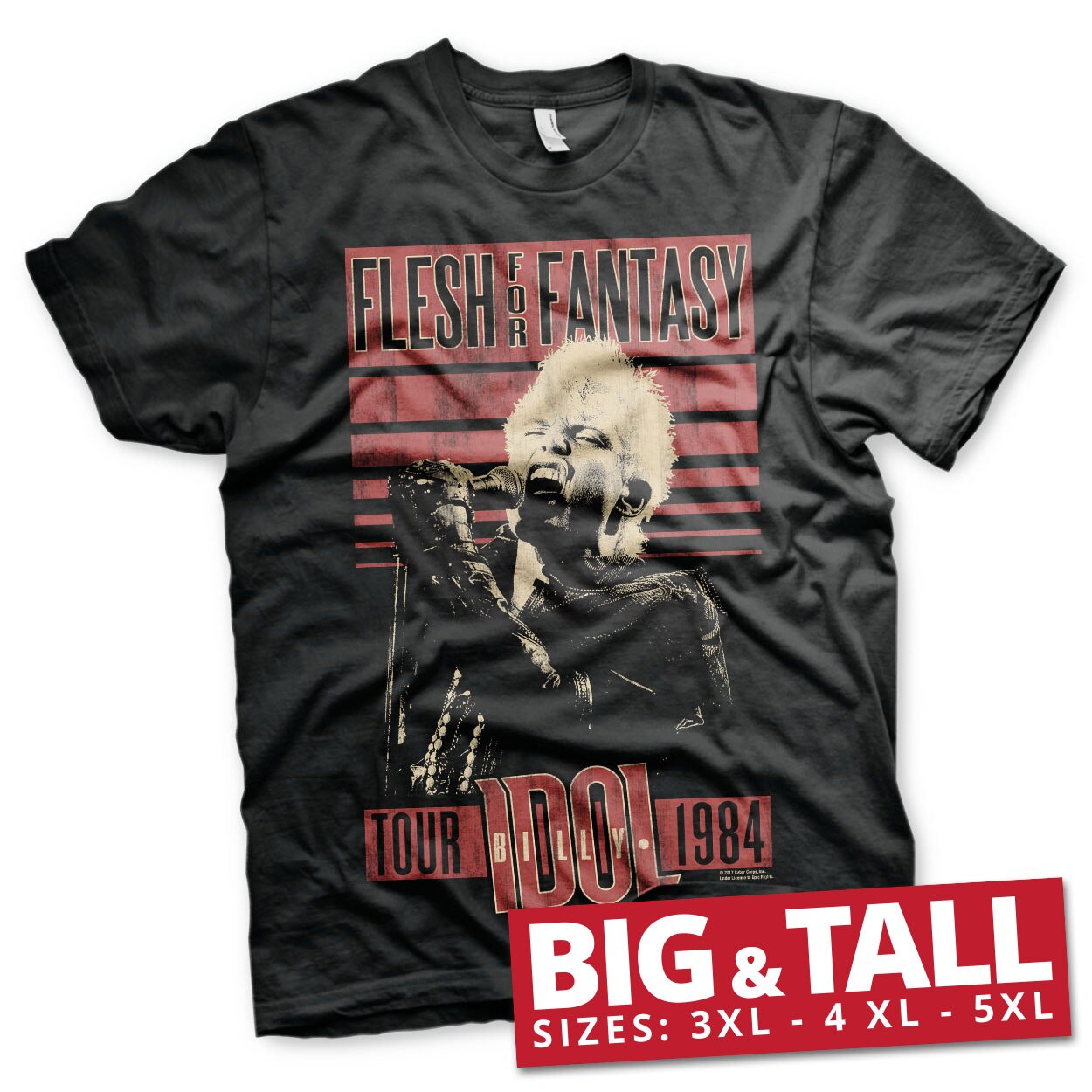 Billy Idol - Flesh For Fantasy Tour 1984 Big & Tall T-Shirt