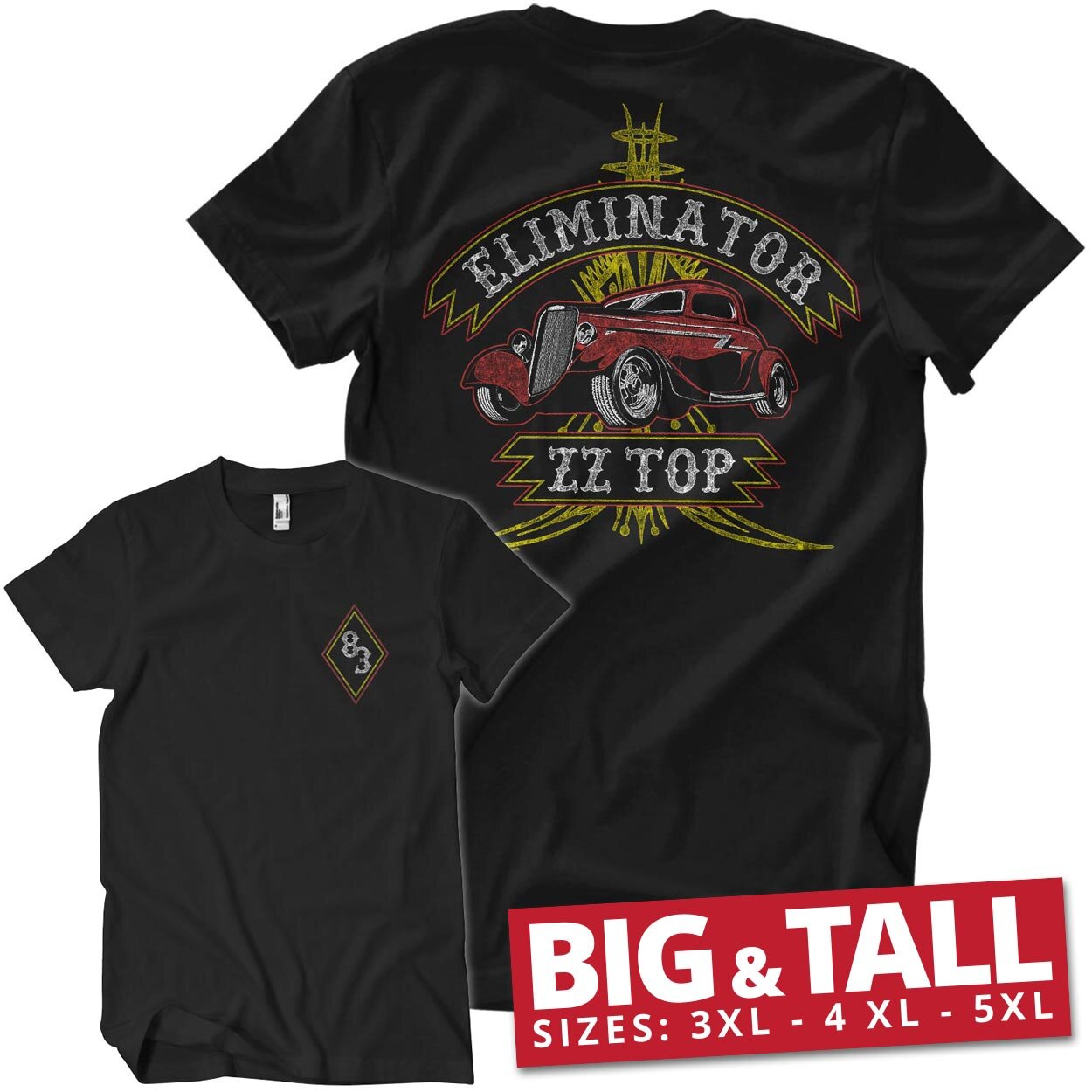 ZZ Top - Pinstripe Eliminator 83 Big & Tall T-Shirt