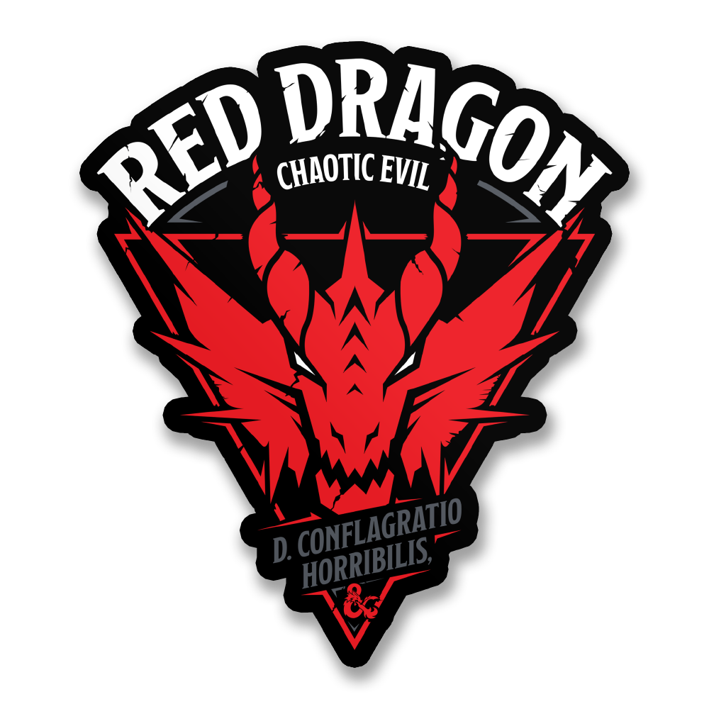 Red Dragon - Chaotic Evil Sticker