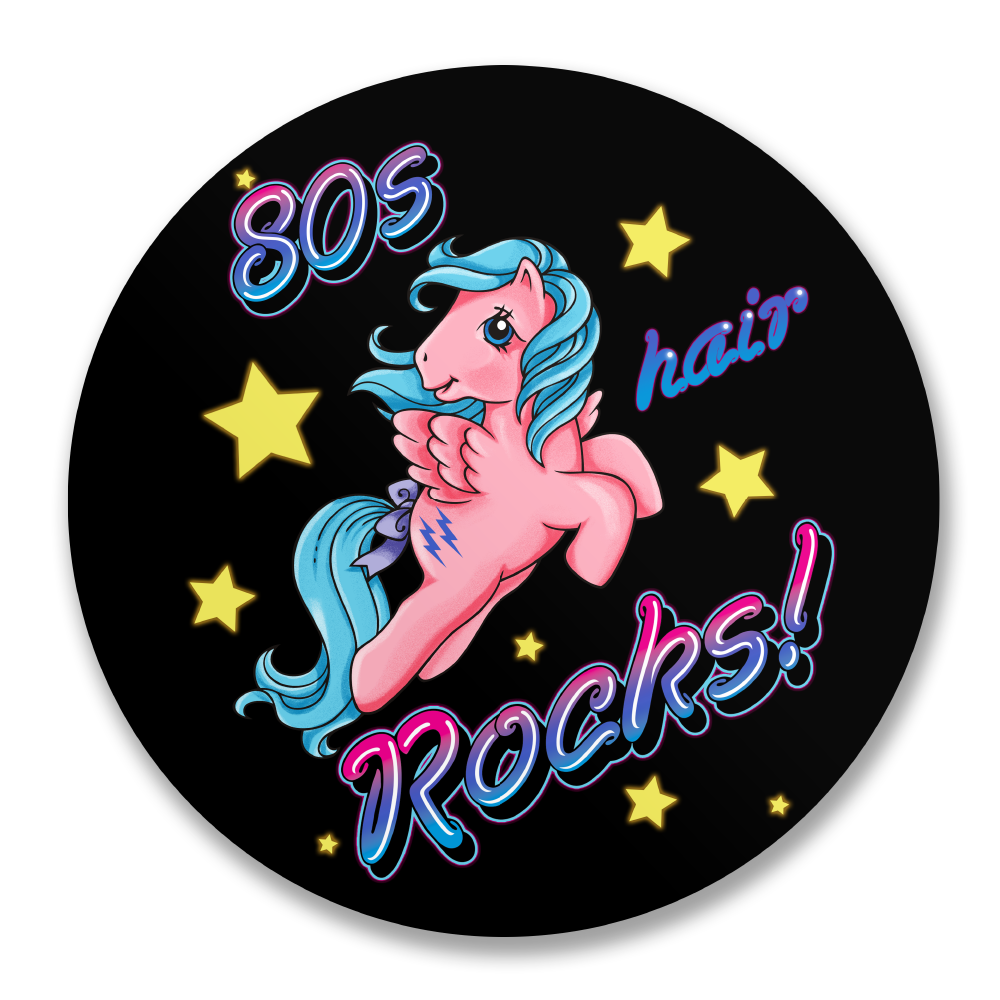 80's Hair Rocks Sticker