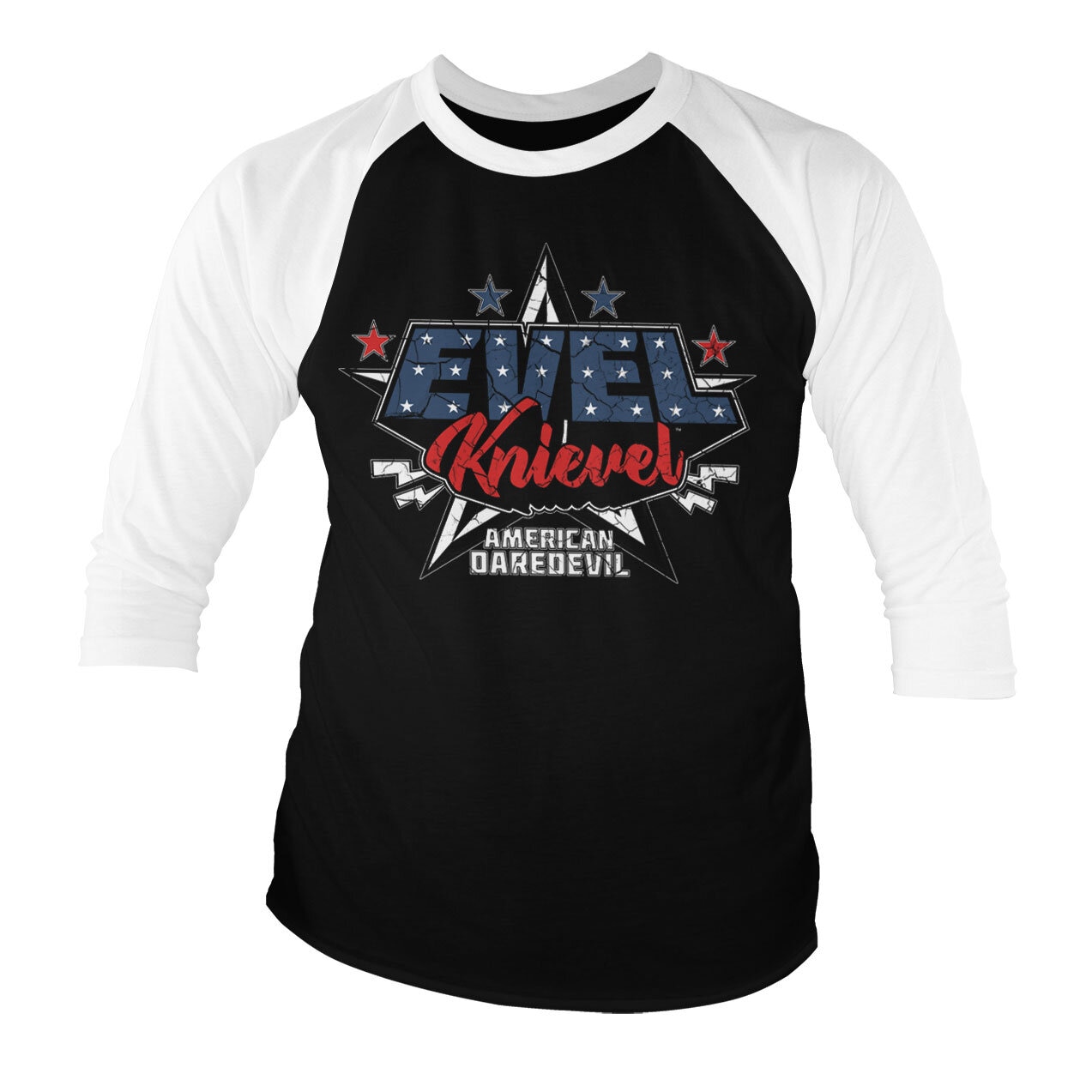 Evel Knievel - American Daredevil Baseball 3/4 Sleeve Tee