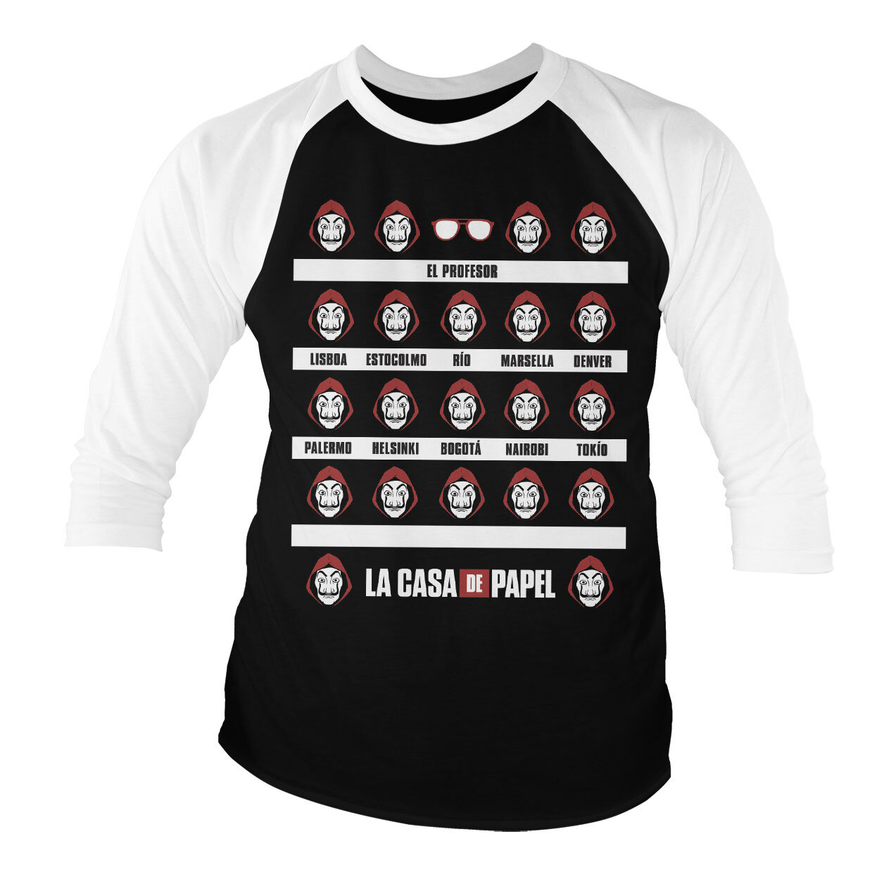 La Casa De Papel Baseball 3/4 Sleeve T-Shirt