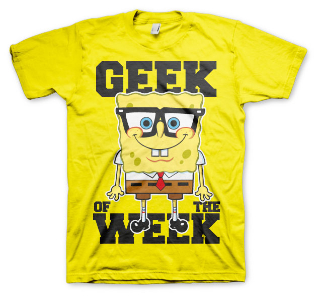 SPONGE BOB Geek Of The Week  T-Shirt  camiseta cotton officially licensed 
