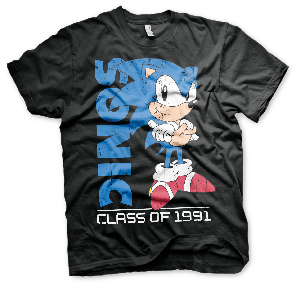 Design Original sous Licence Logoshirt Rétro Gris chiné Easyfit T-Shirt Sonic The Hedgehog Jeu Vidéo 1991