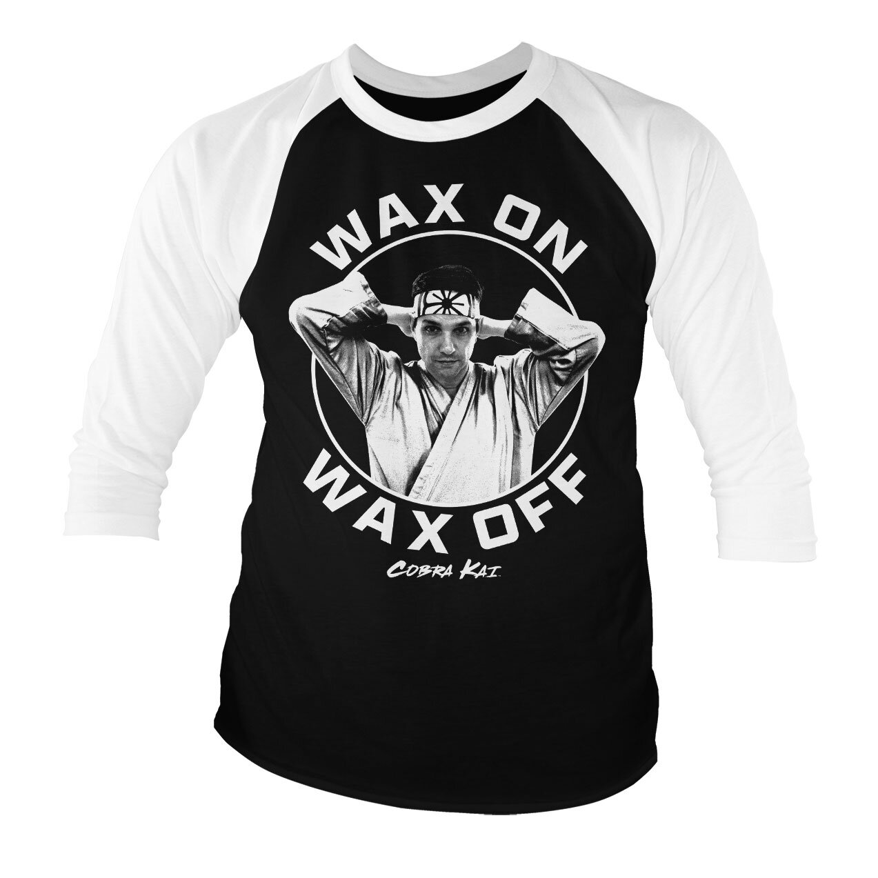 Wax On Wax Off Baseball 3/4 Sleeve Tee