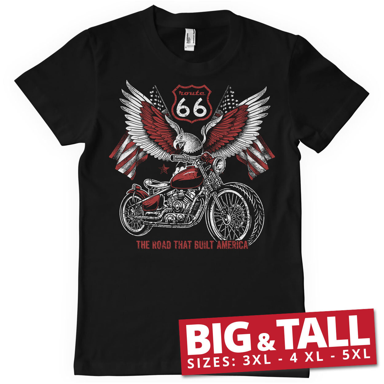 Route 66 - American Eagle Bike Big & Tall T-Shirt