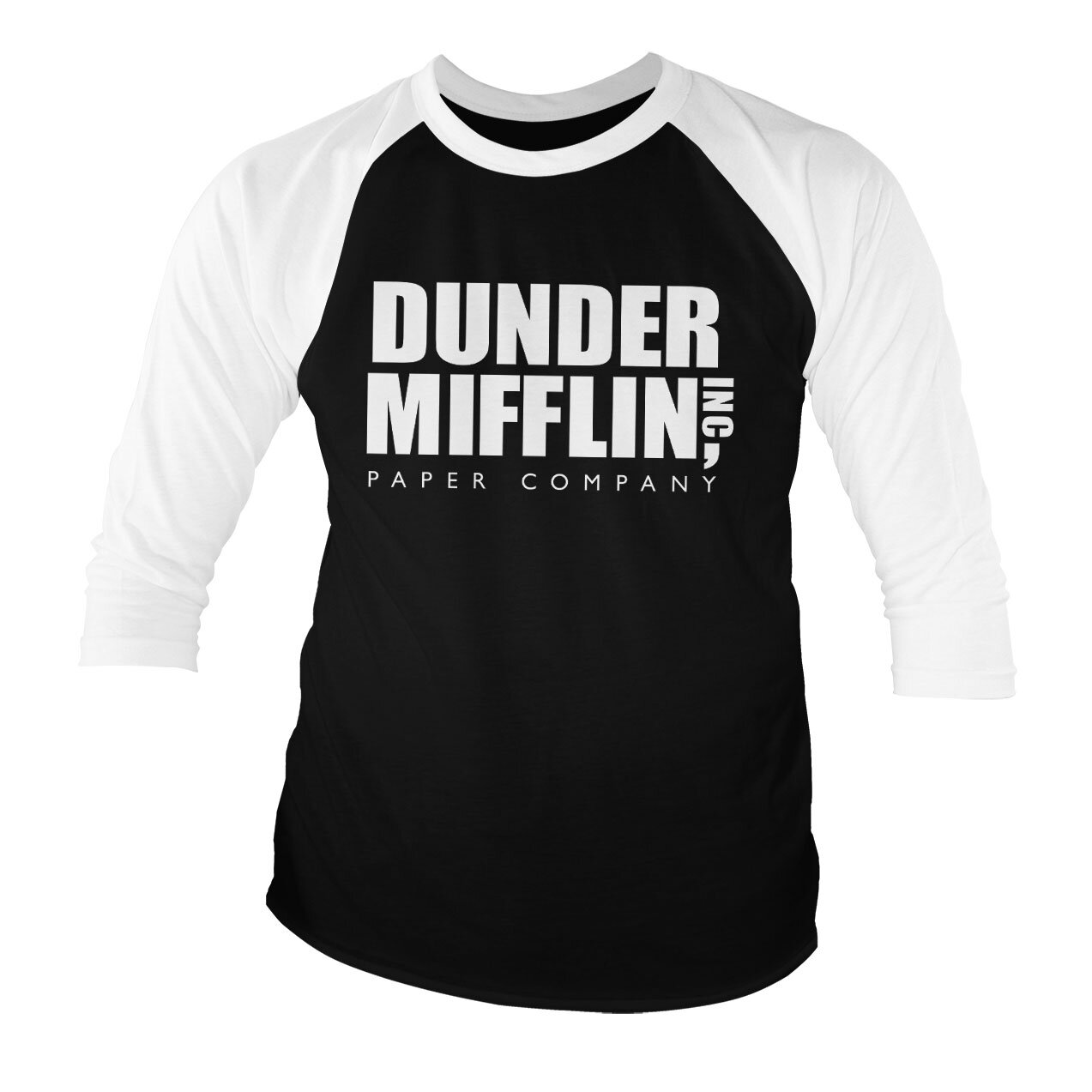 Dunder Mifflin Inc. Logo Organic Baseball 3/4 Sleeve Tee
