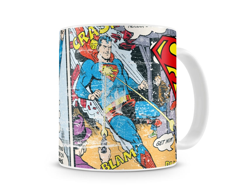 Superman Distressed Comic Strip Coffee Mug