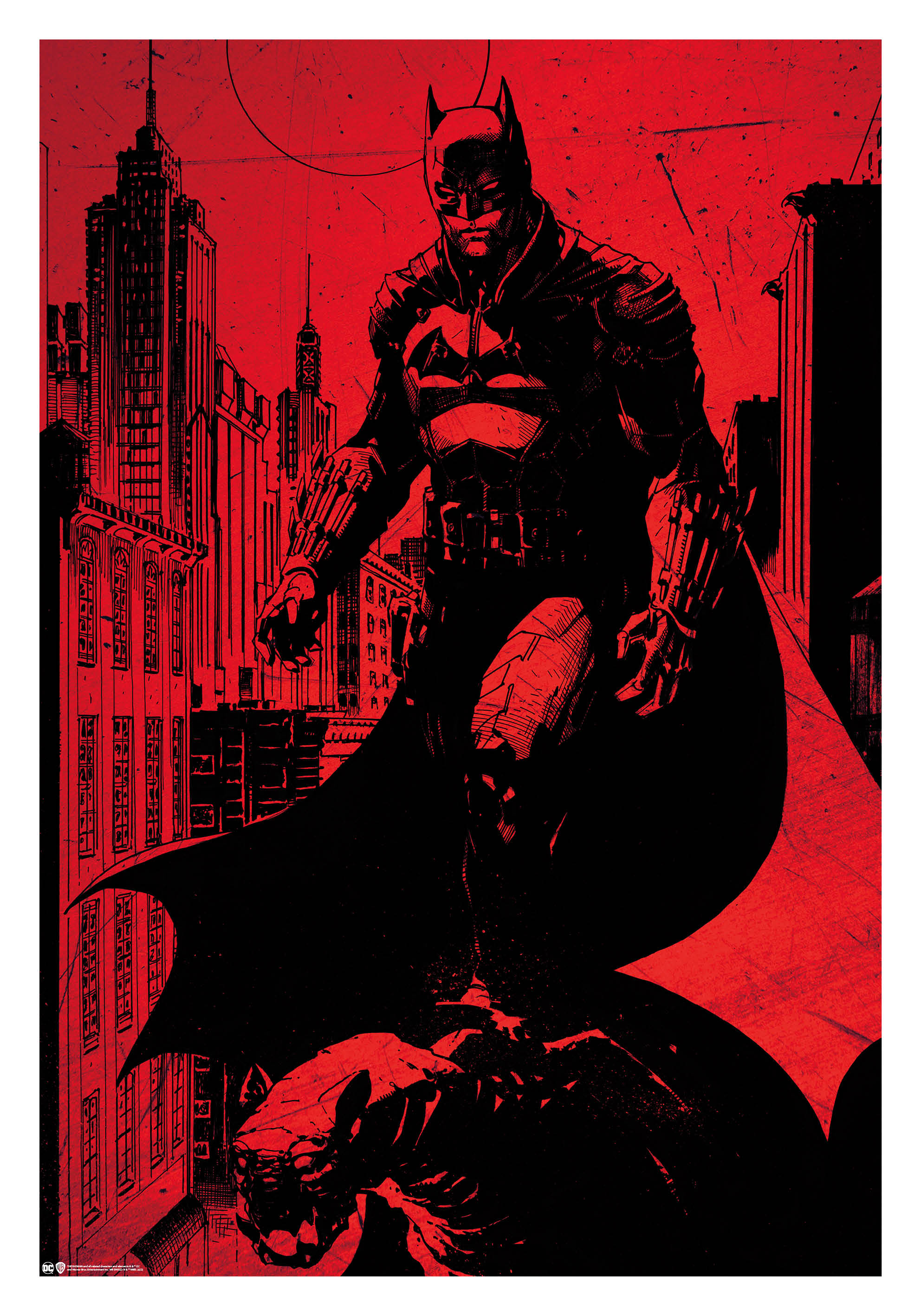 The Batman Sketch City Poster