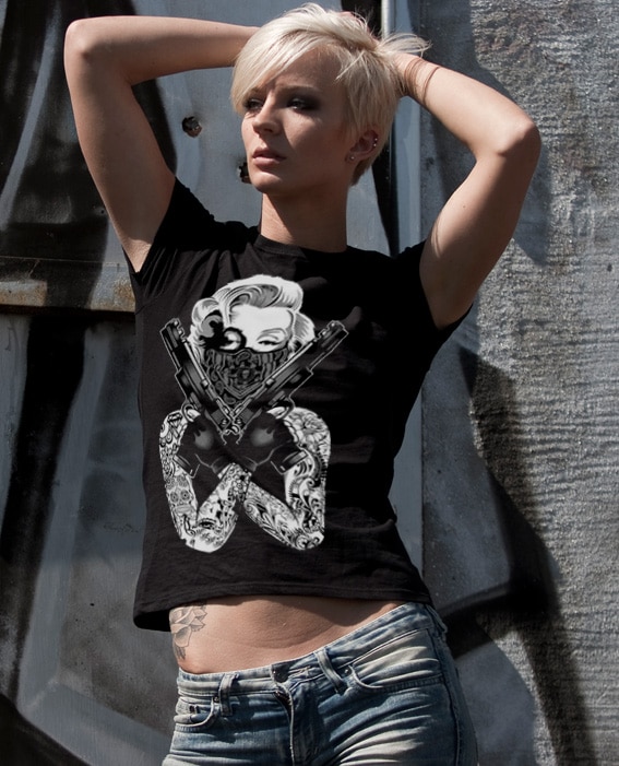 Marilyn Monroe Gangsta Pose Girly T-Shirt